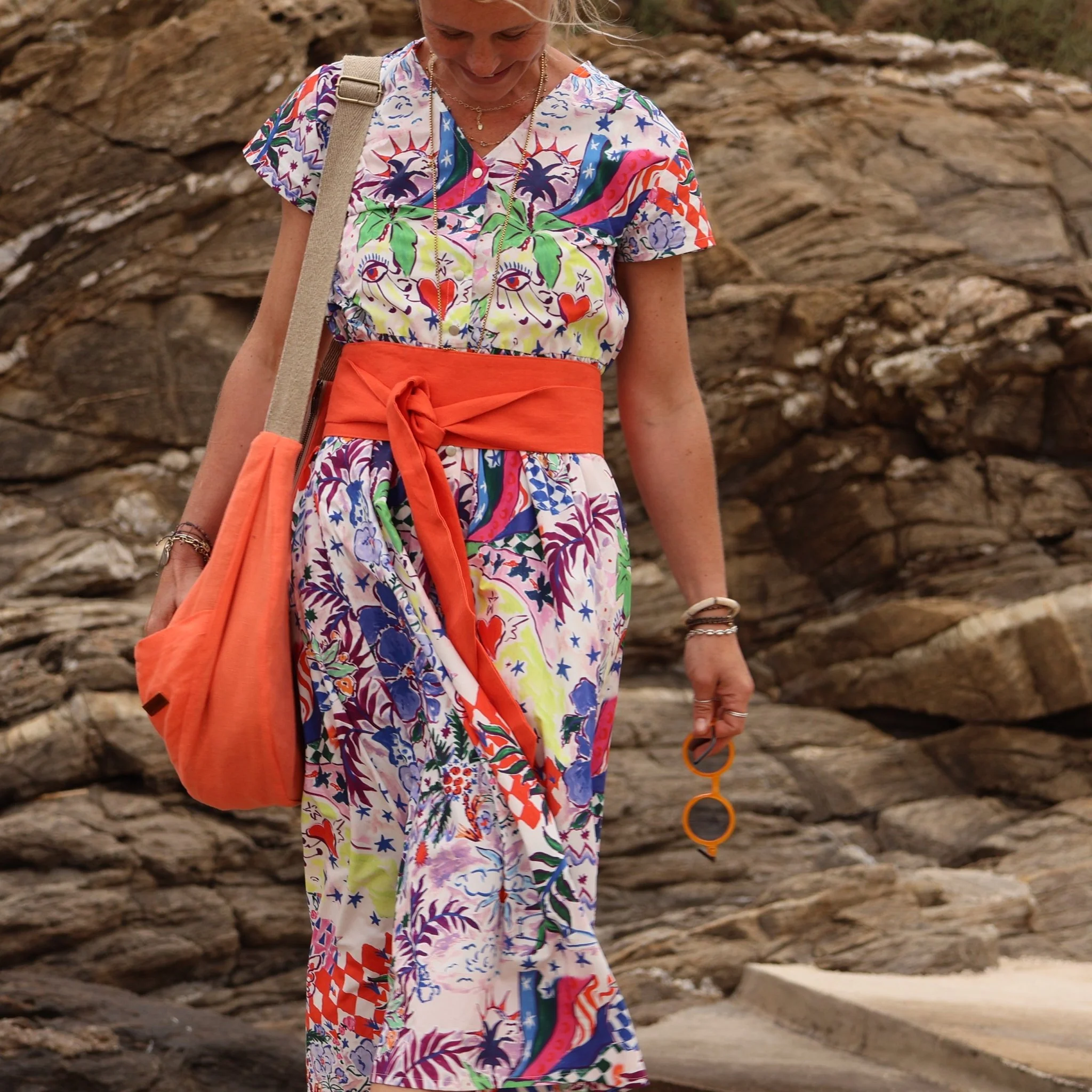 Sac Pia en lin orange - Image 10