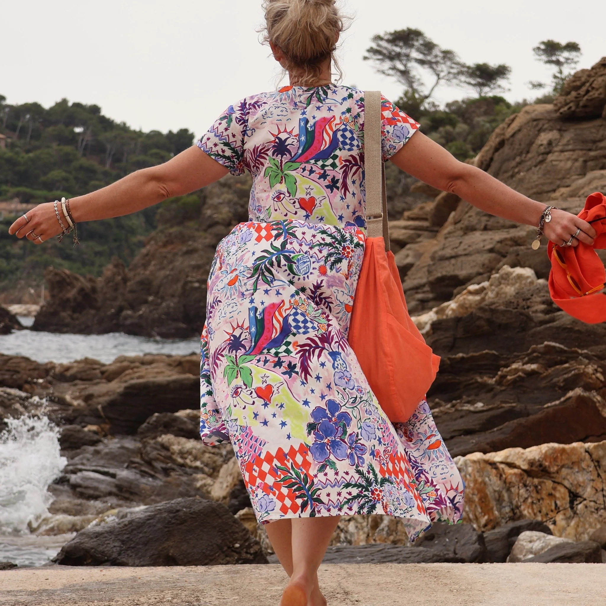 Sac Pia en lin orange - Image 5