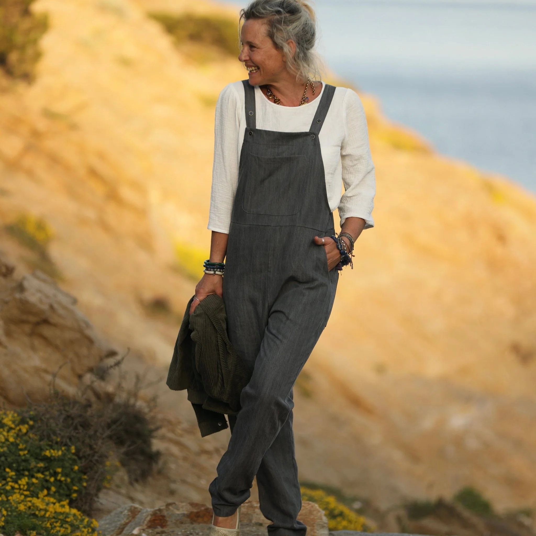 Salopette Mariette en jean gris - Image 8
