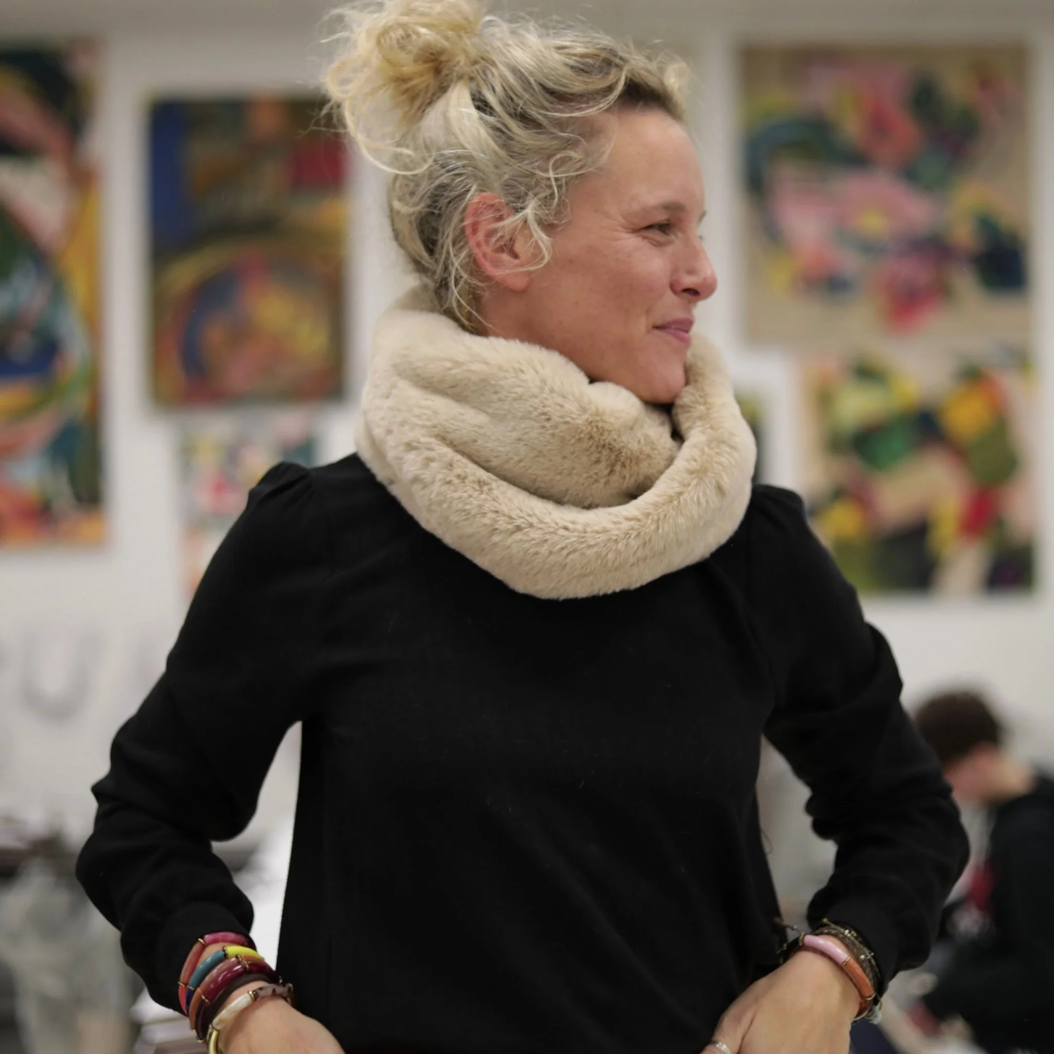 Le snood Douillet Nilo - Fourrure ficelle - hauteur 20cm - Image 3