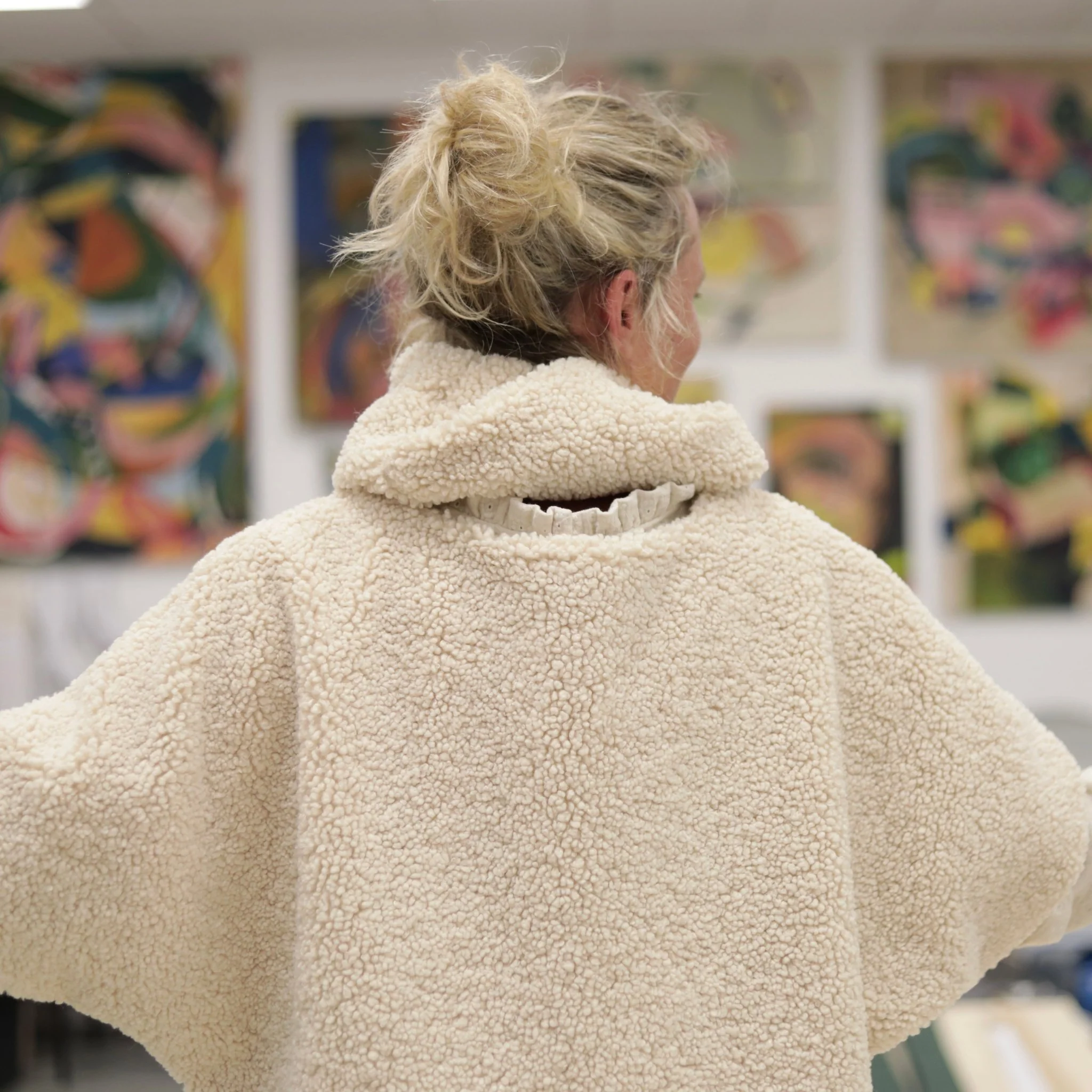 Le snood Douillet Nilo - Sherpa crème - hauteur 20cm - Image 2