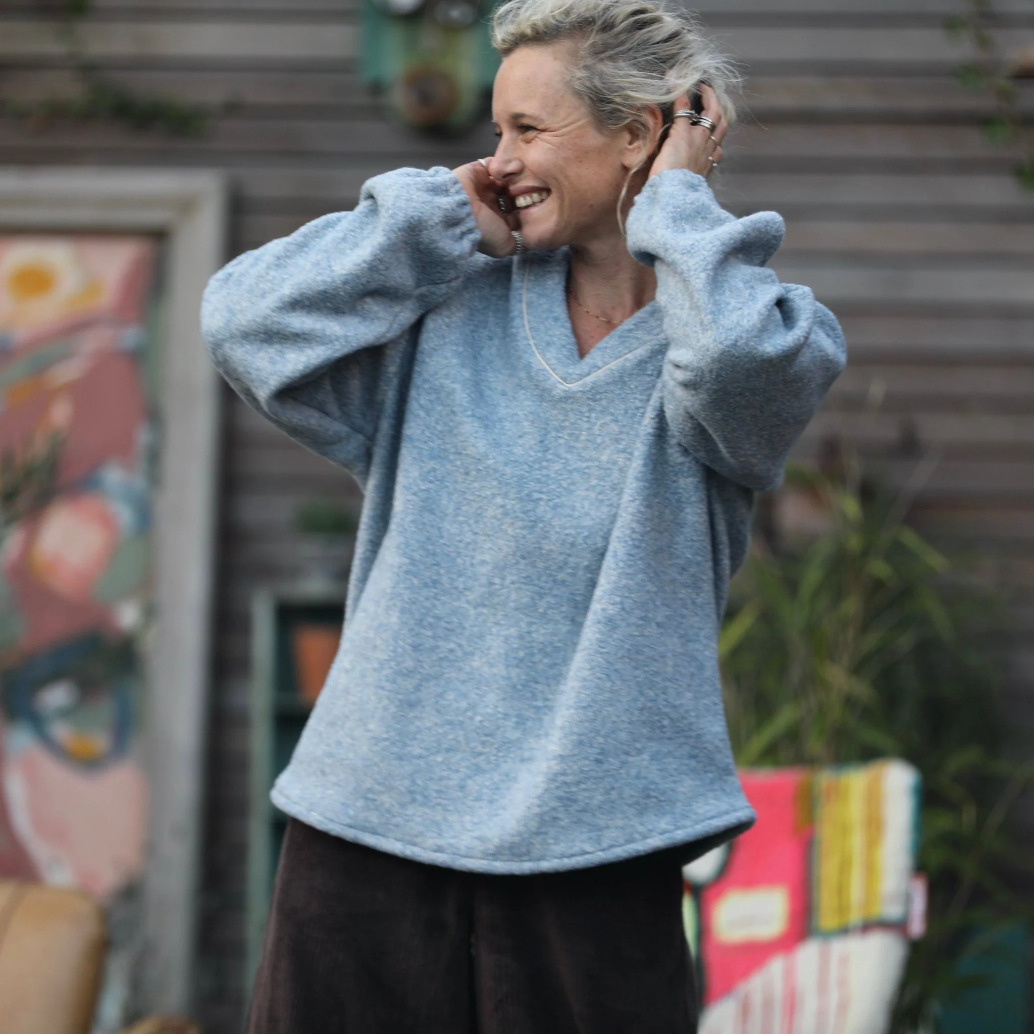 Sweat Gustave - lainage bleu nuage - Image 4