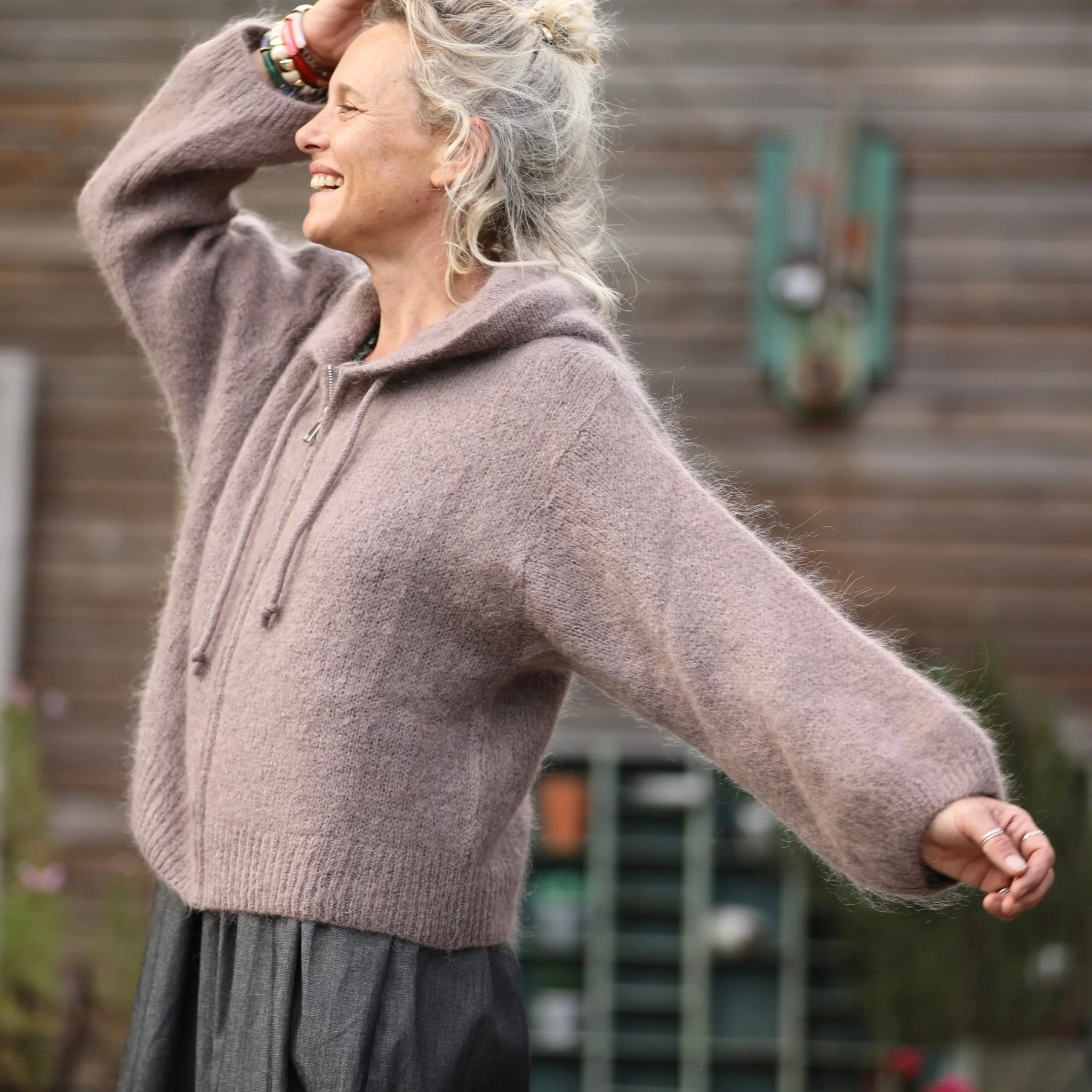 Gilet capuche Tulia - Moka - Image 4