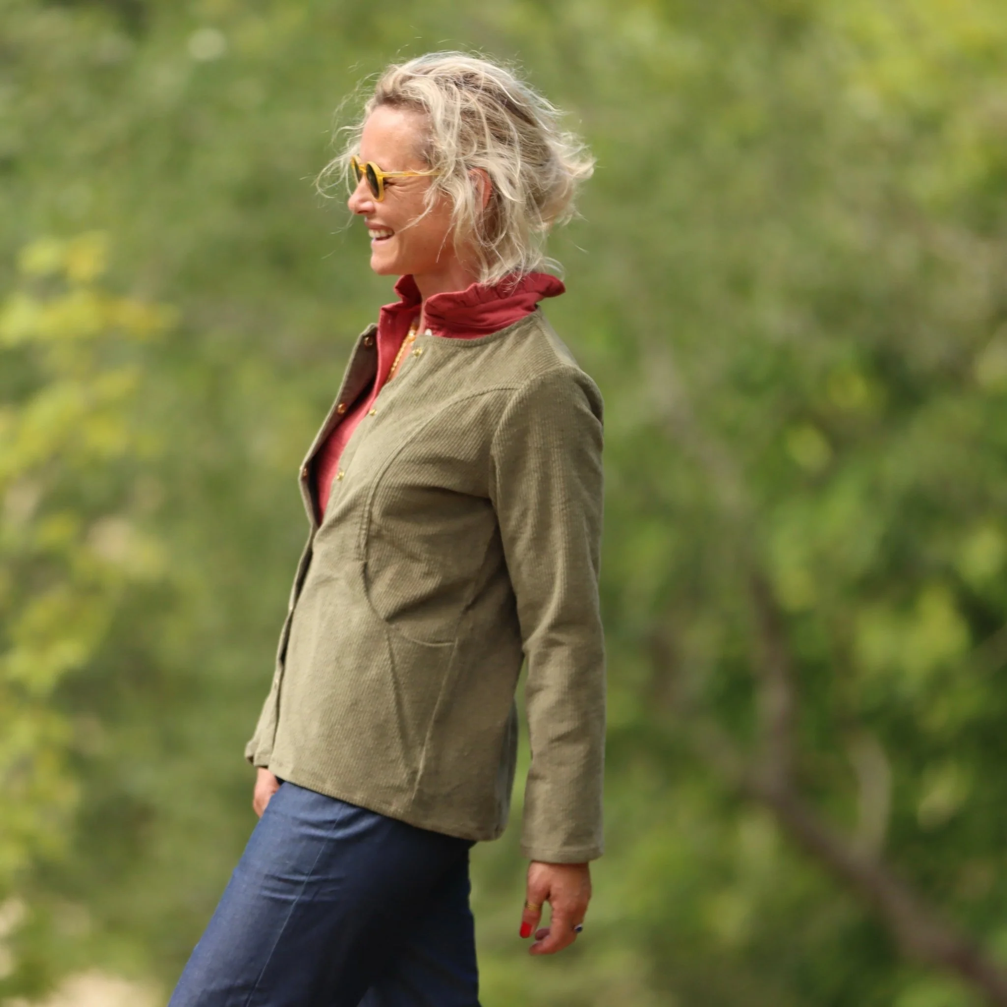 Veste Annie - Velours côtelé kaki - Image 3