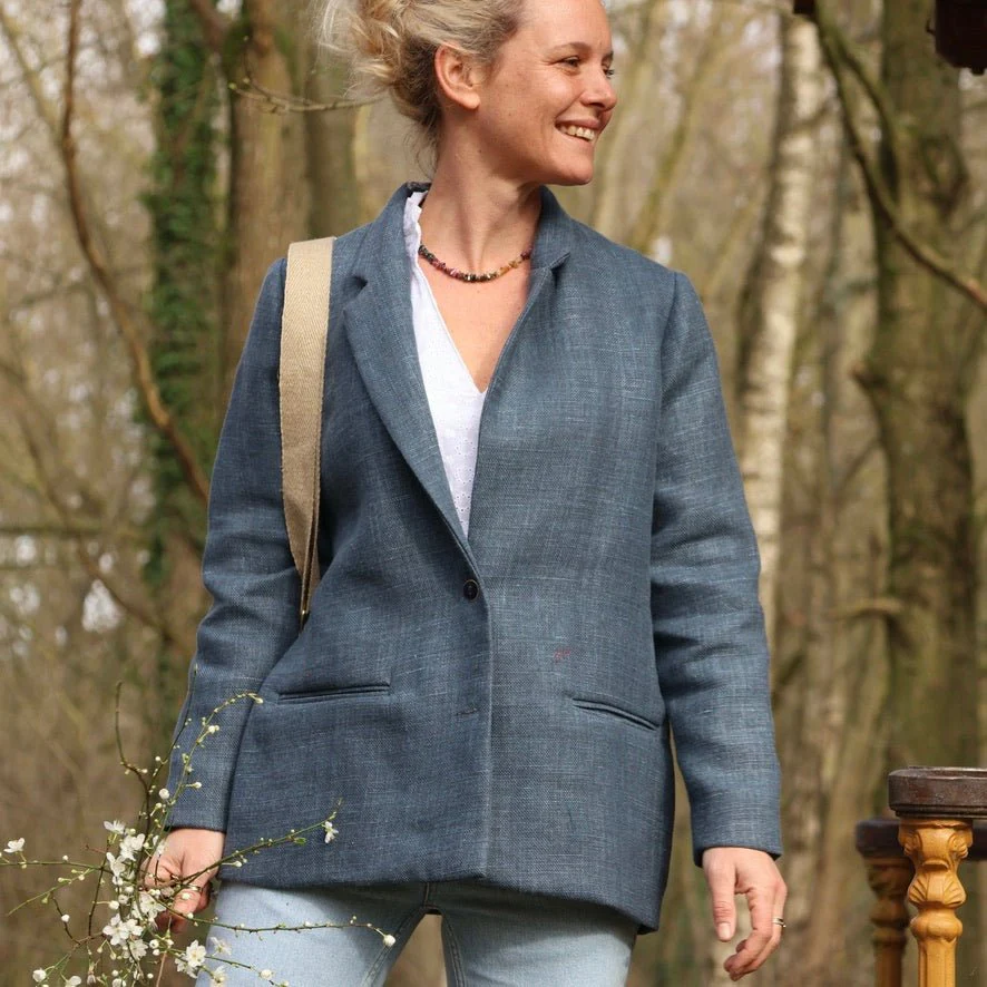 Veste Fanny en lin indigo lavé - Image 6