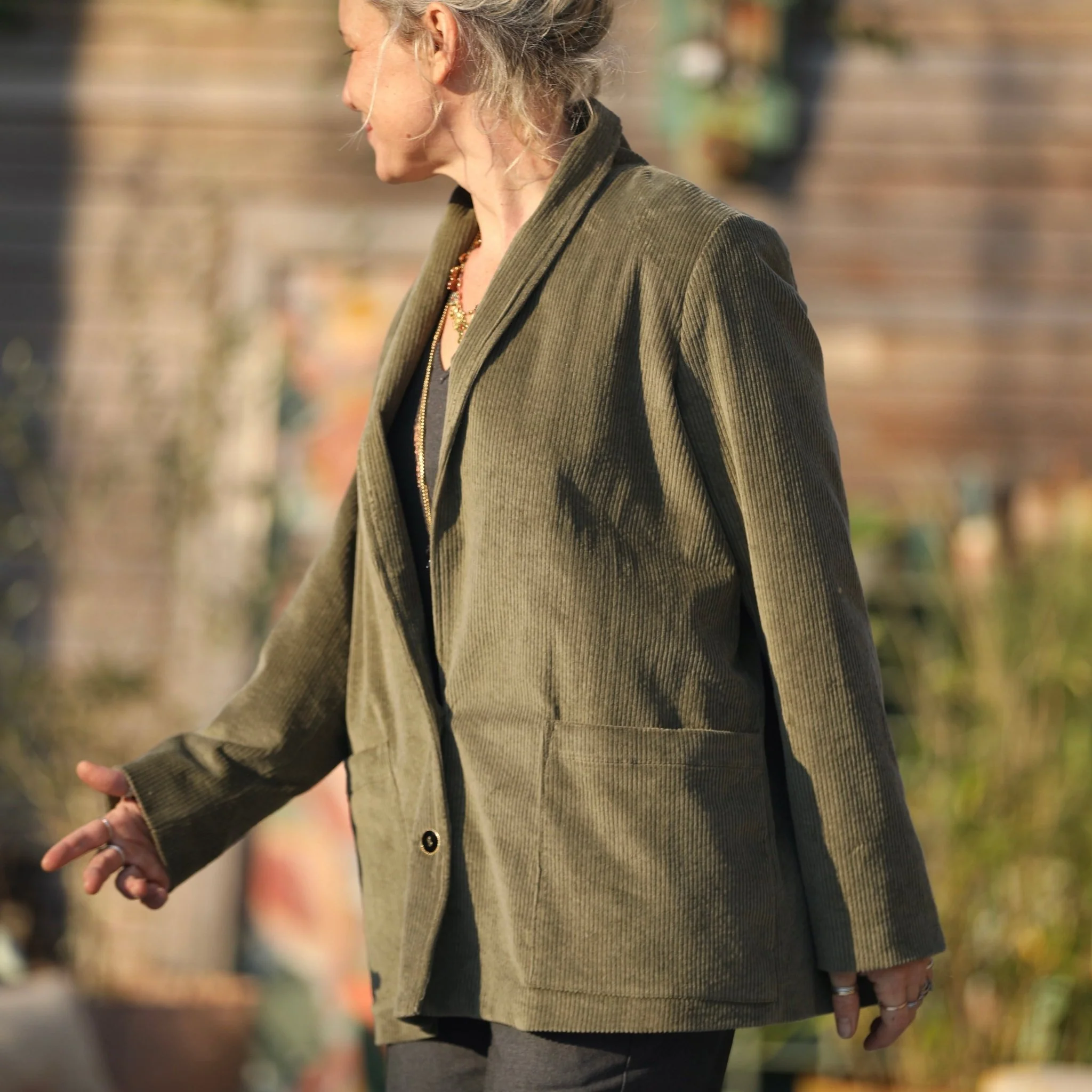 Veste Faustine - velours côtelé kaki - Image 7