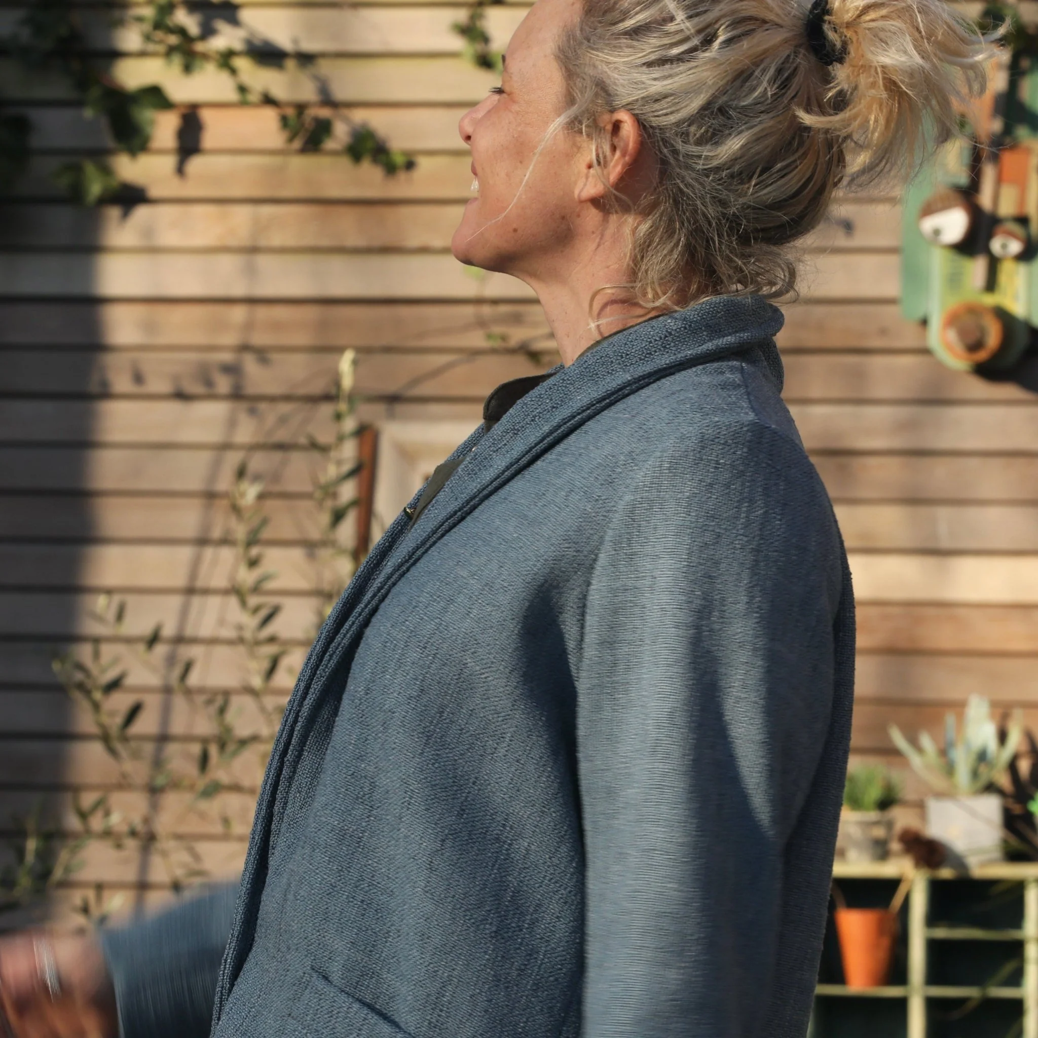 Veste Faustine - toile texturée bleu mer du nord - Image 10
