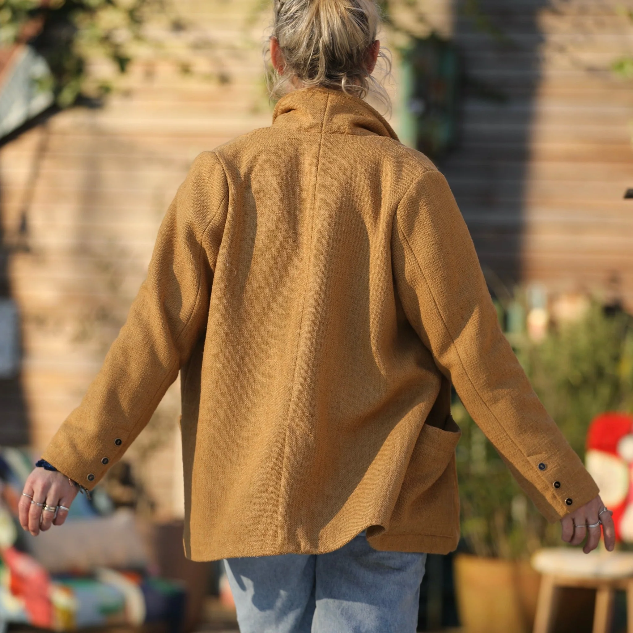 Veste Faustine - toile texturée ocre - Image 4