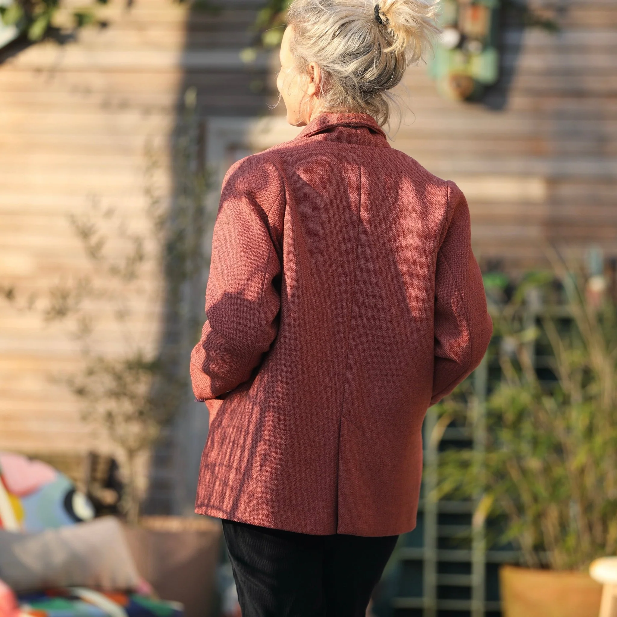 Veste Faustine - toile texturée terracotta - Image 7