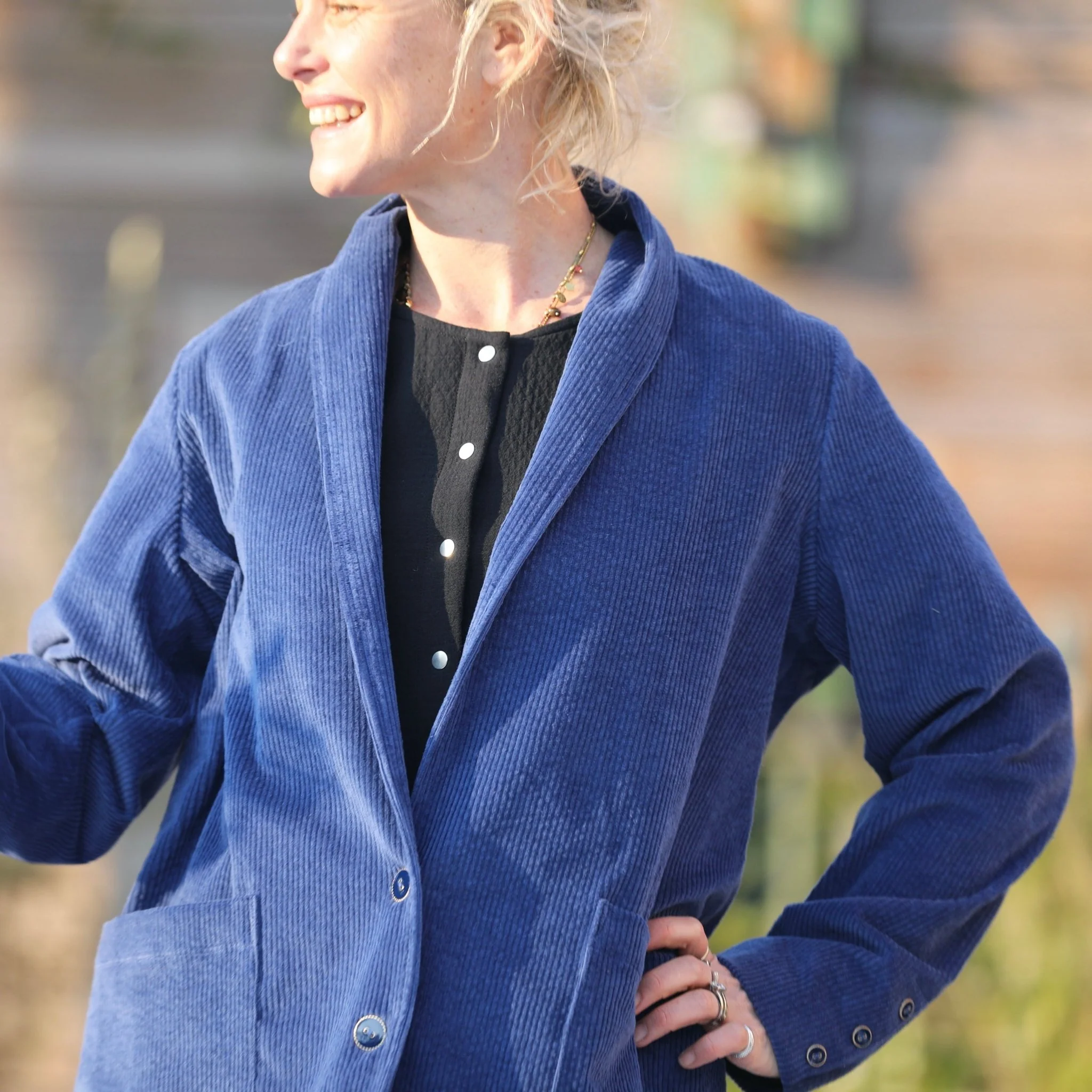 Veste Faustine - velours côtelé bleu doux - Image 12