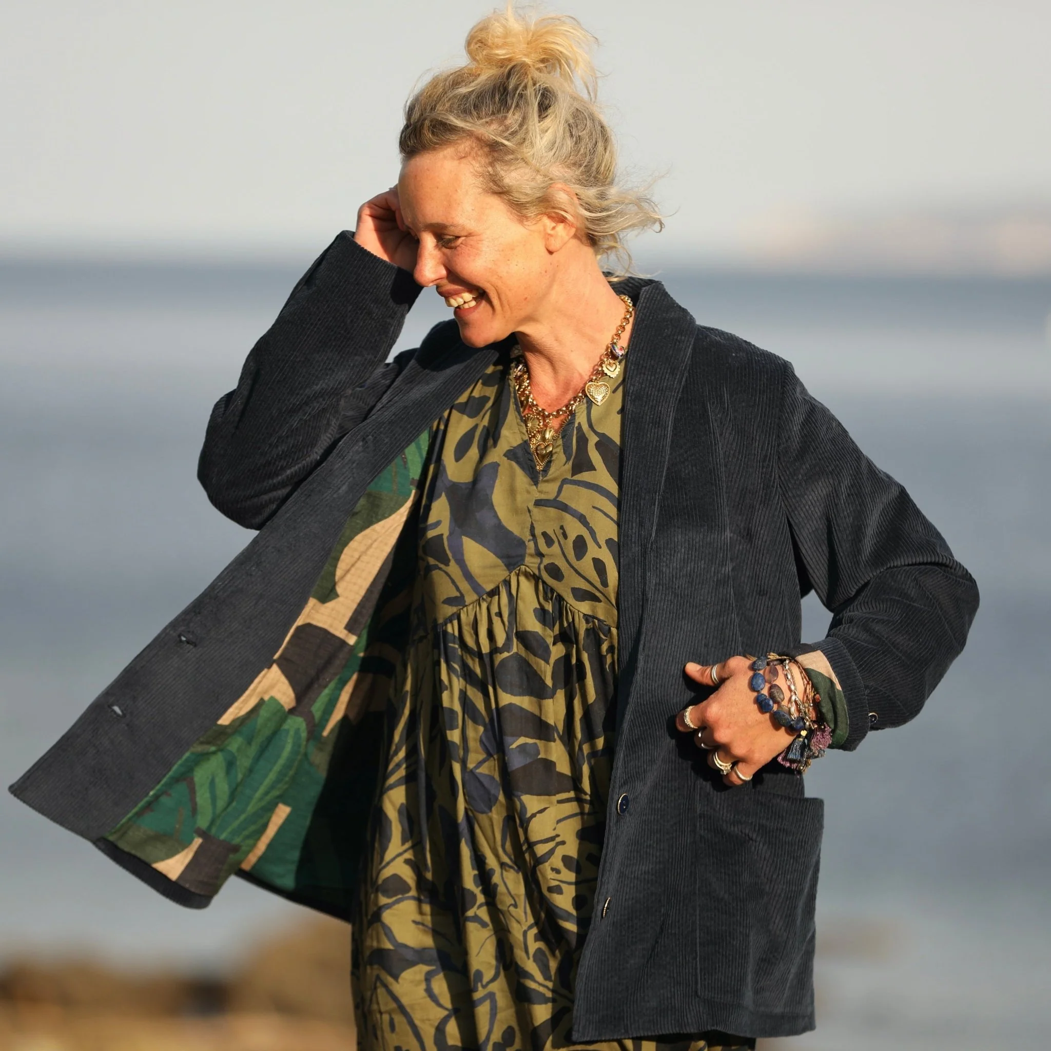Veste Faustine - velours côtelé bleu océan - Image 10