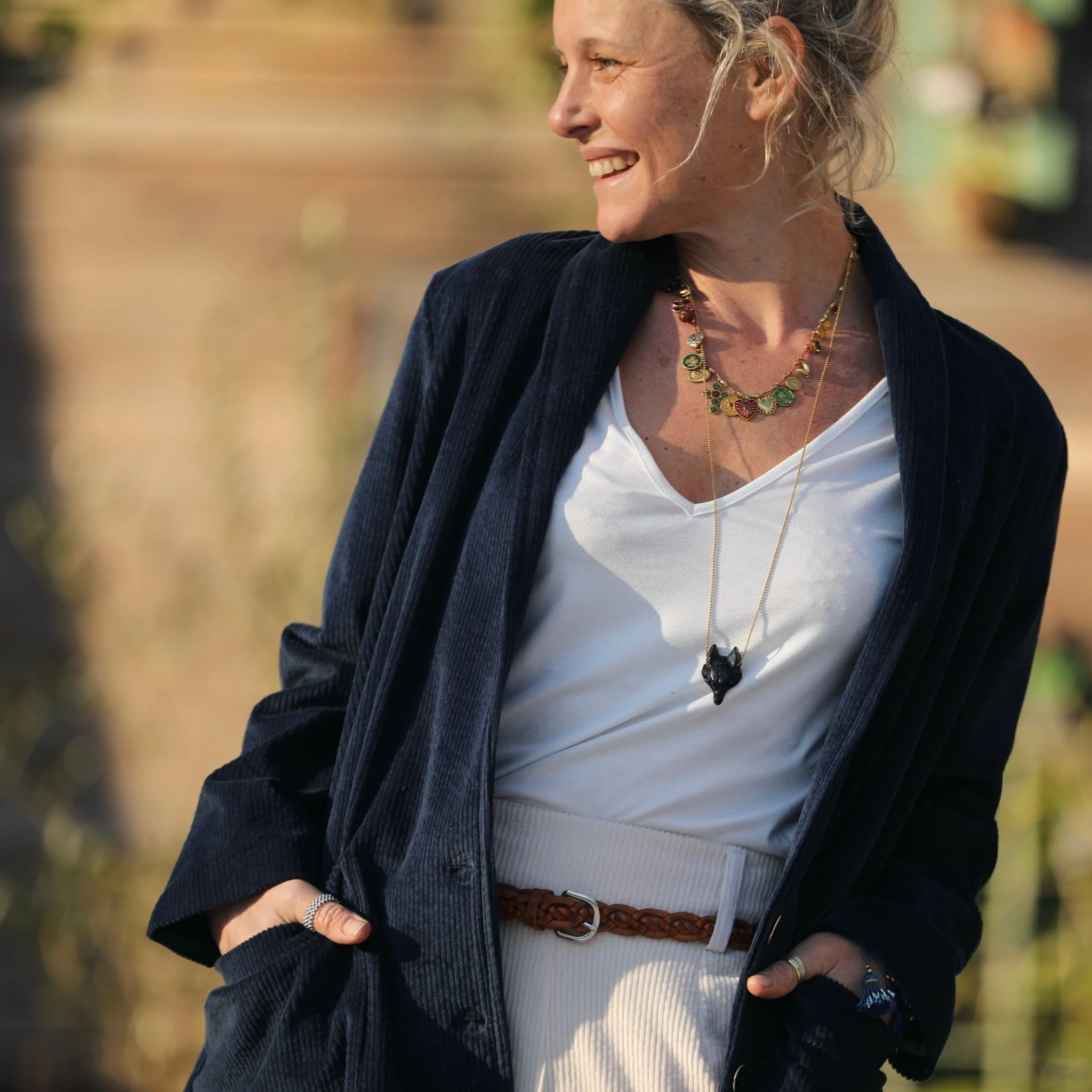 Veste Faustine - velours côtelé bleu océan - Image 12