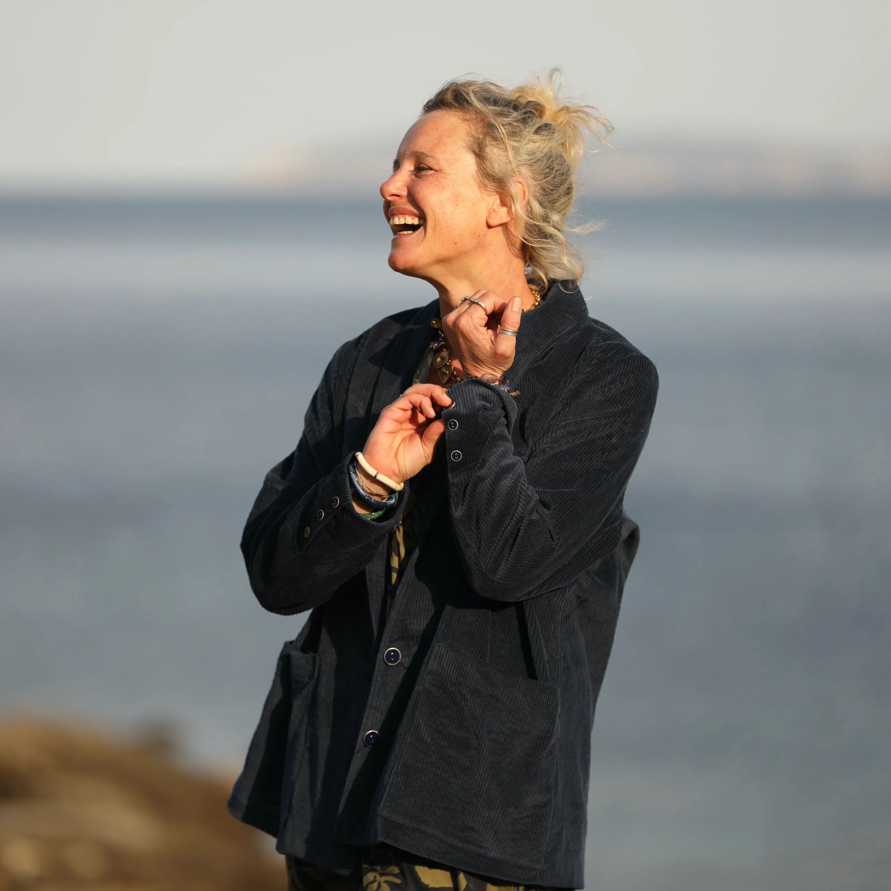 Veste Faustine - velours côtelé bleu océan - Image 4