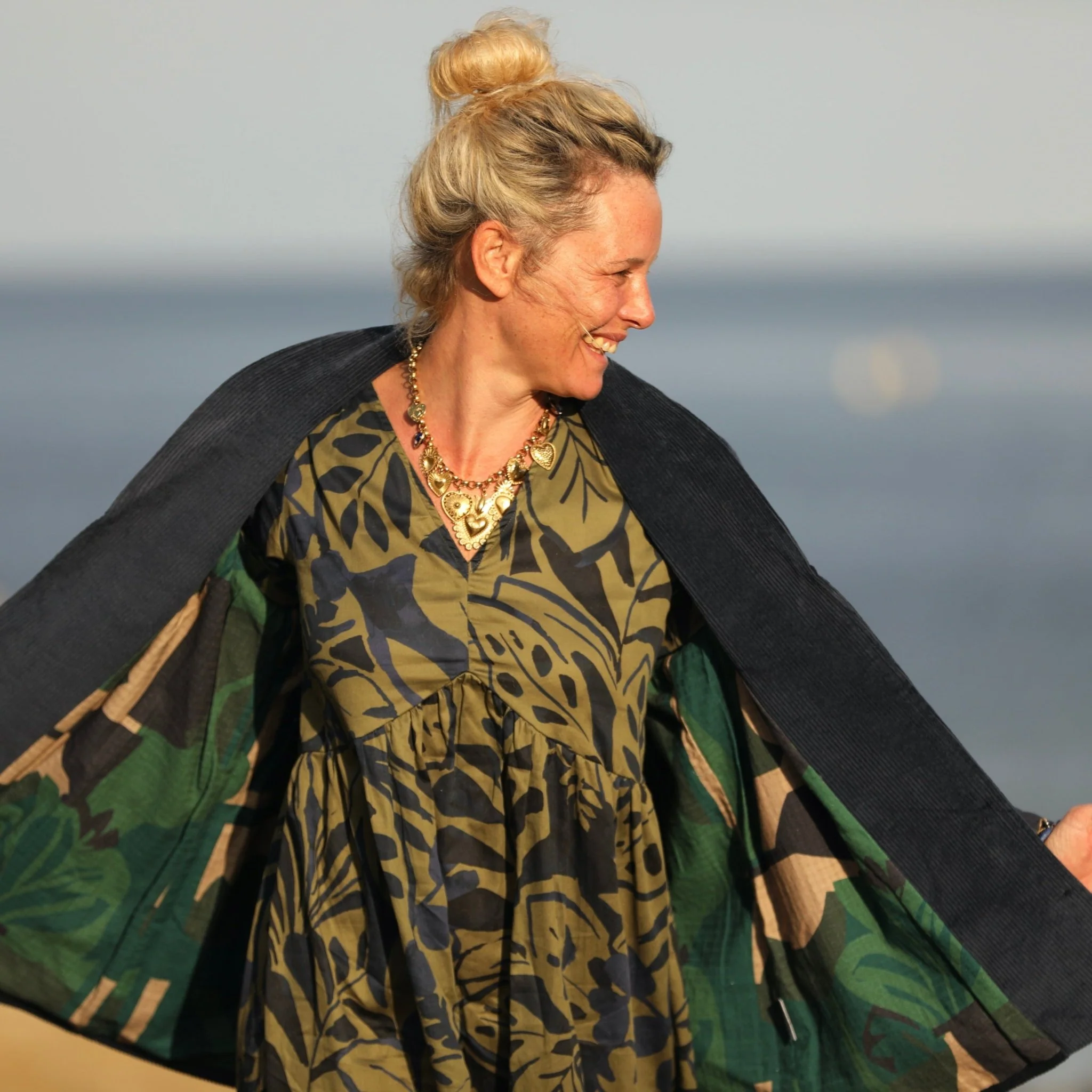Veste Faustine - velours côtelé bleu océan - Image 7