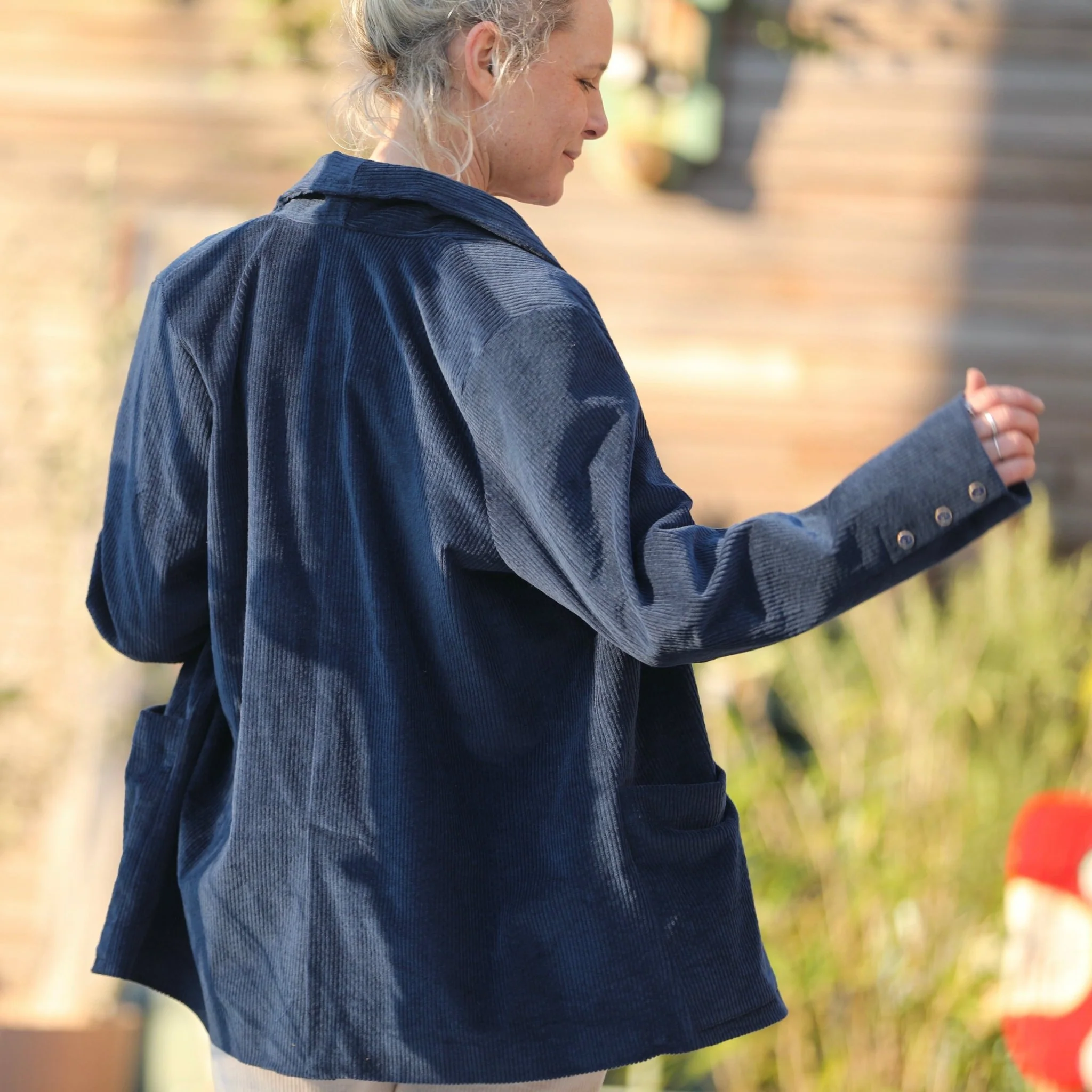 Veste Faustine - velours côtelé bleu océan - Image 8