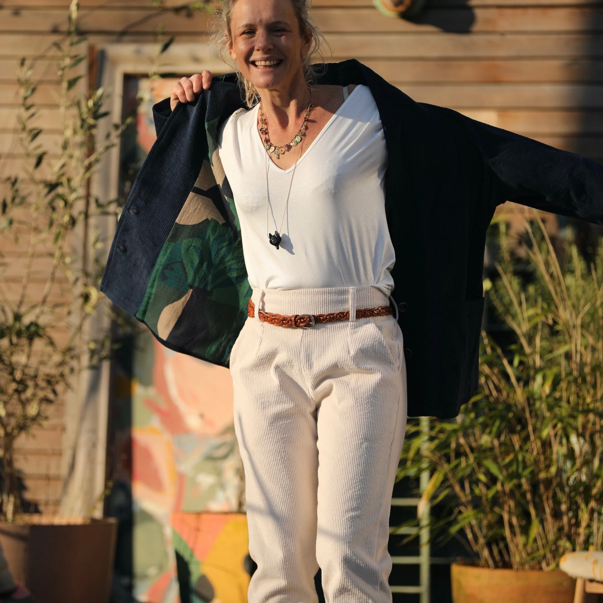 Veste Faustine - velours côtelé bleu océan - Image 9