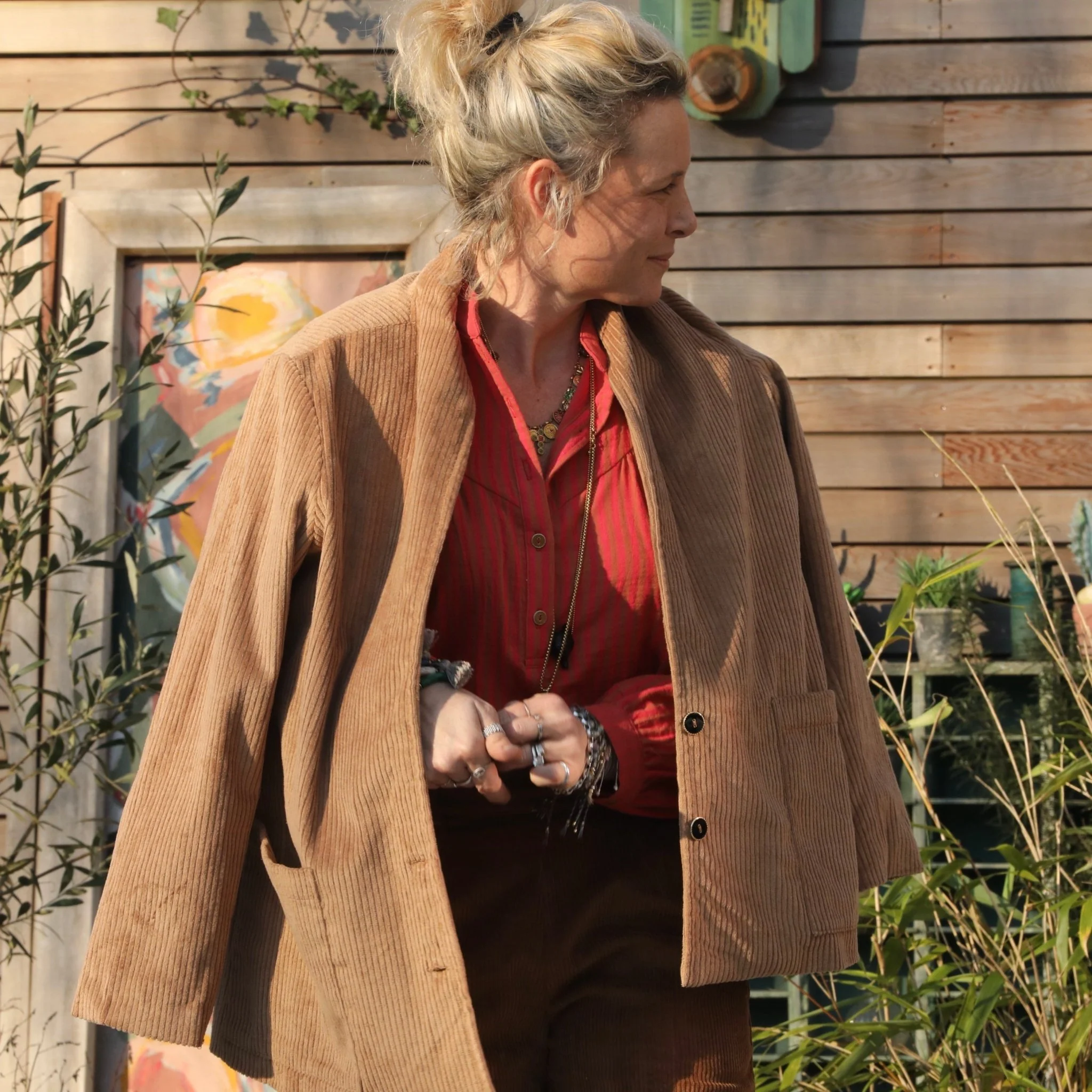 Veste Faustine - velours côtelé camel - Image 6