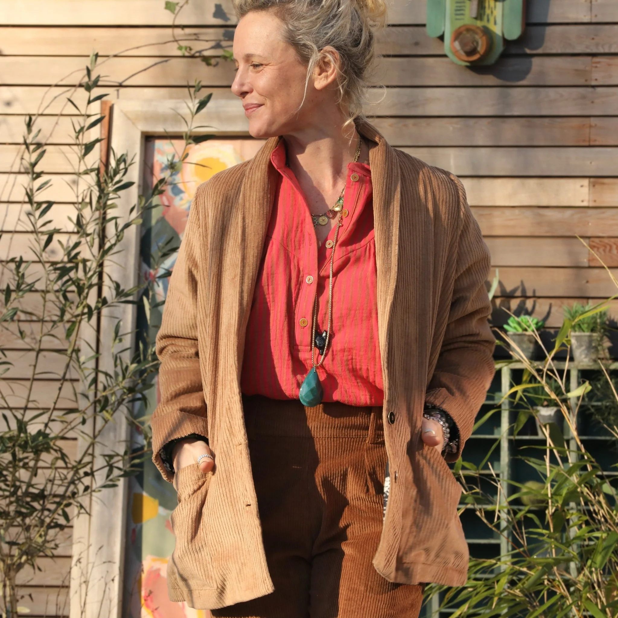 Veste Faustine - velours côtelé camel - Image 7