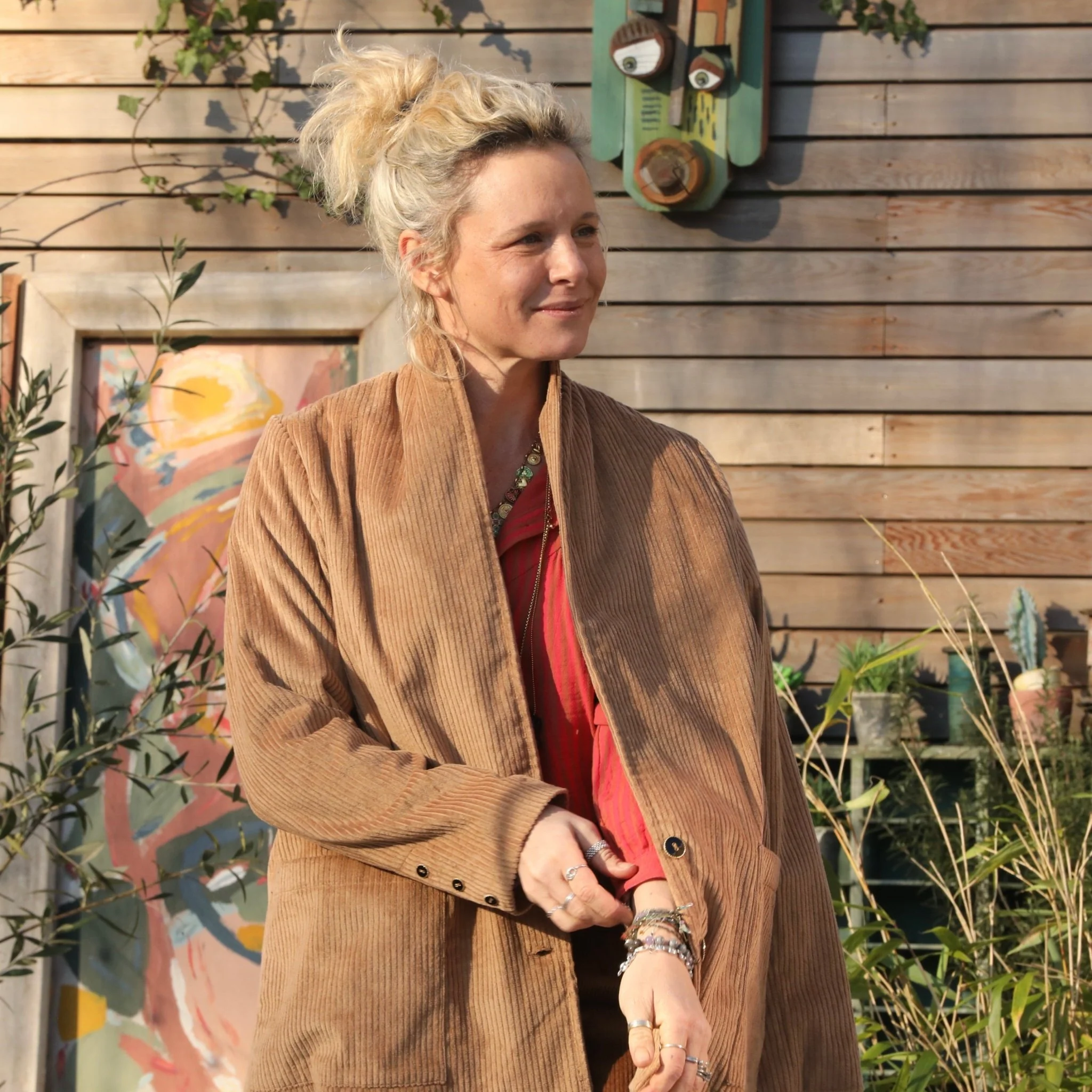 Veste Faustine - velours côtelé camel - Image 8