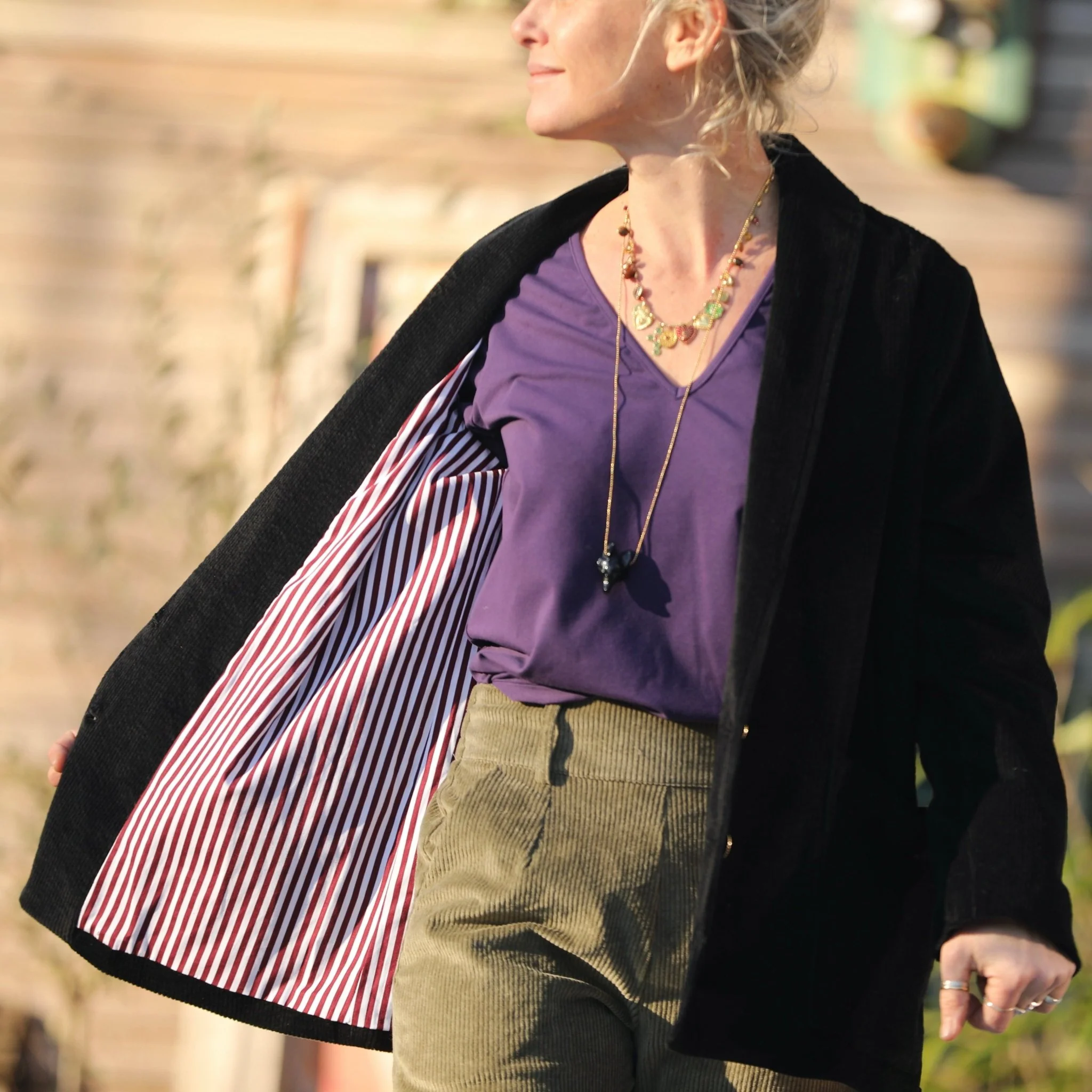 Veste Faustine - velours côtelé noir - Image 10