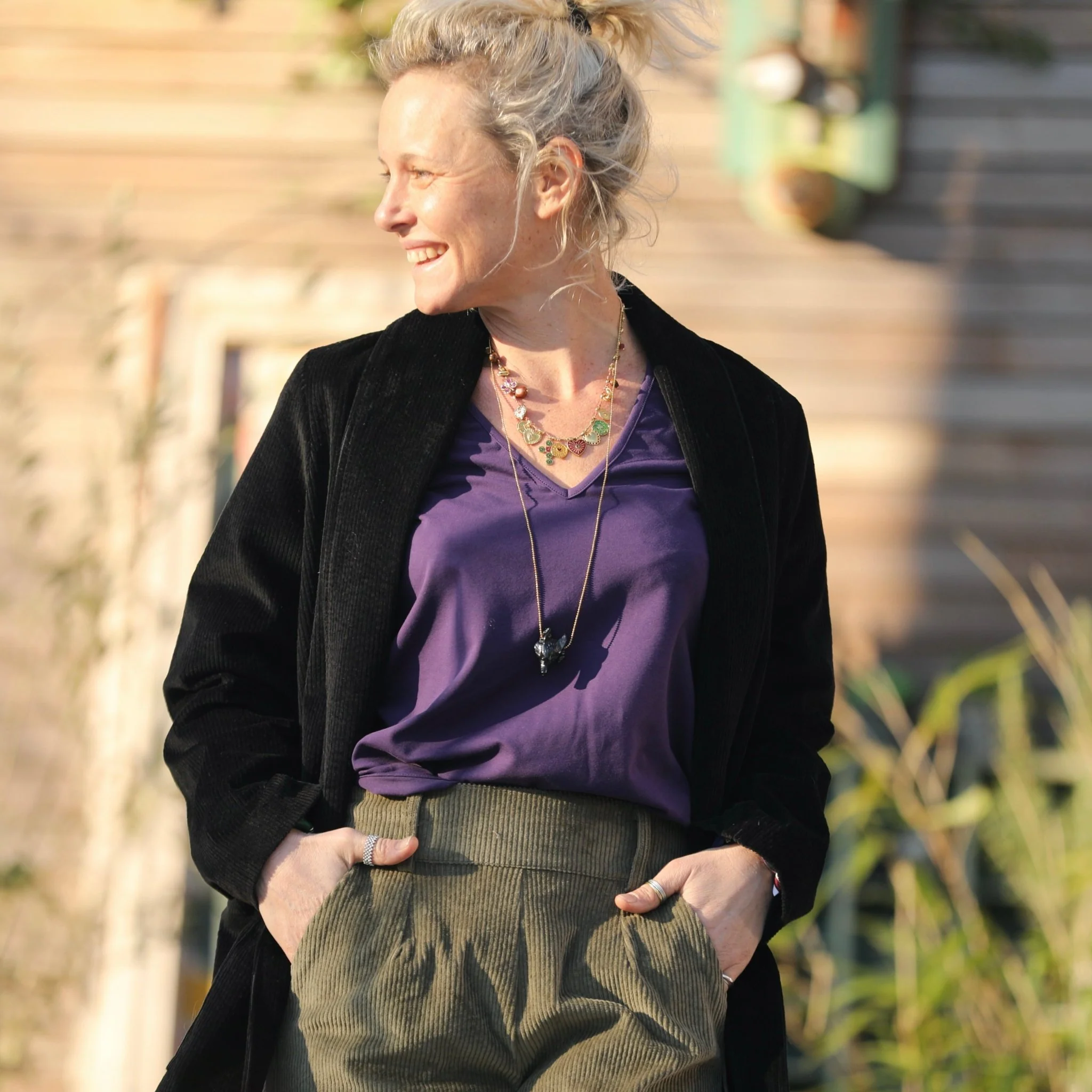 Veste Faustine - velours côtelé noir - Image 8