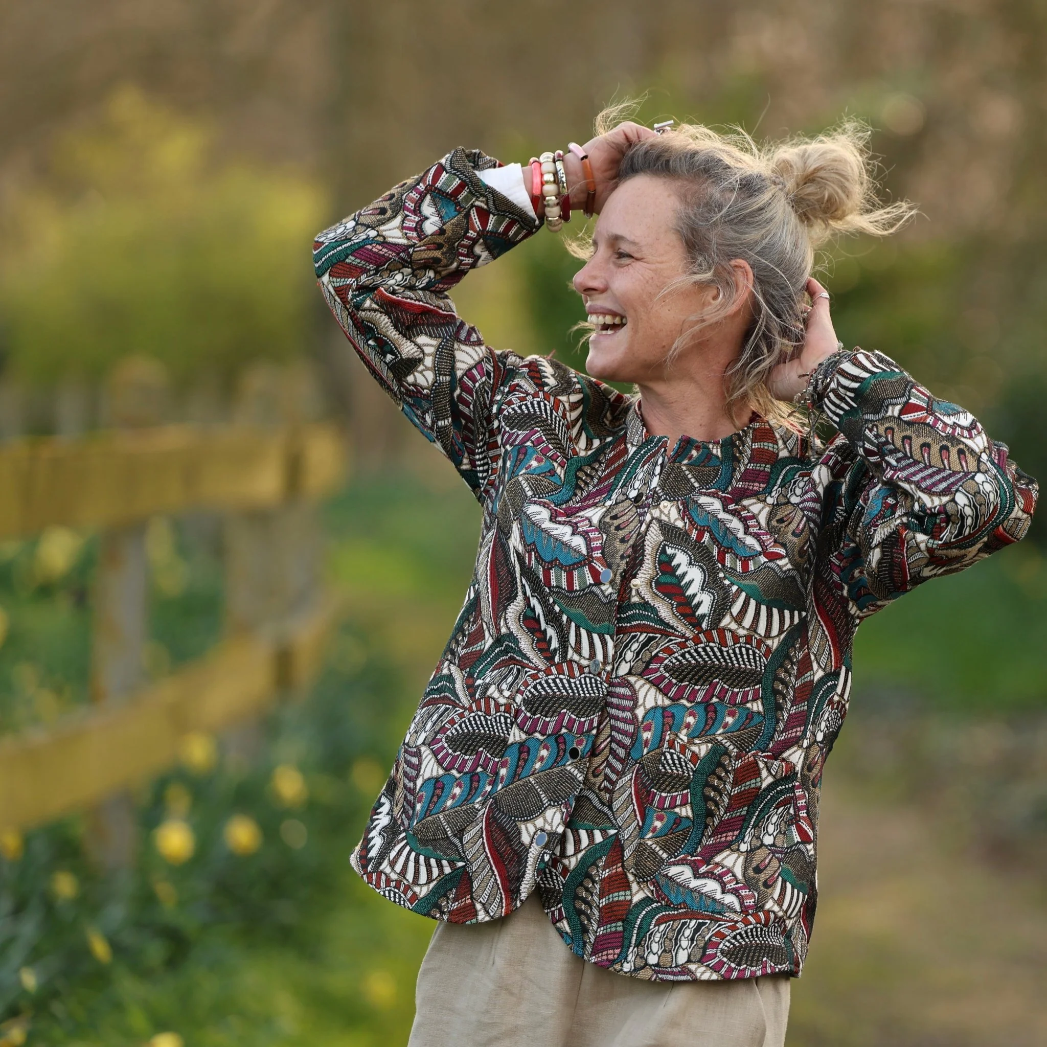 Veste Nathalie – Jacquard “Feuillage Vagabond” - Image 5