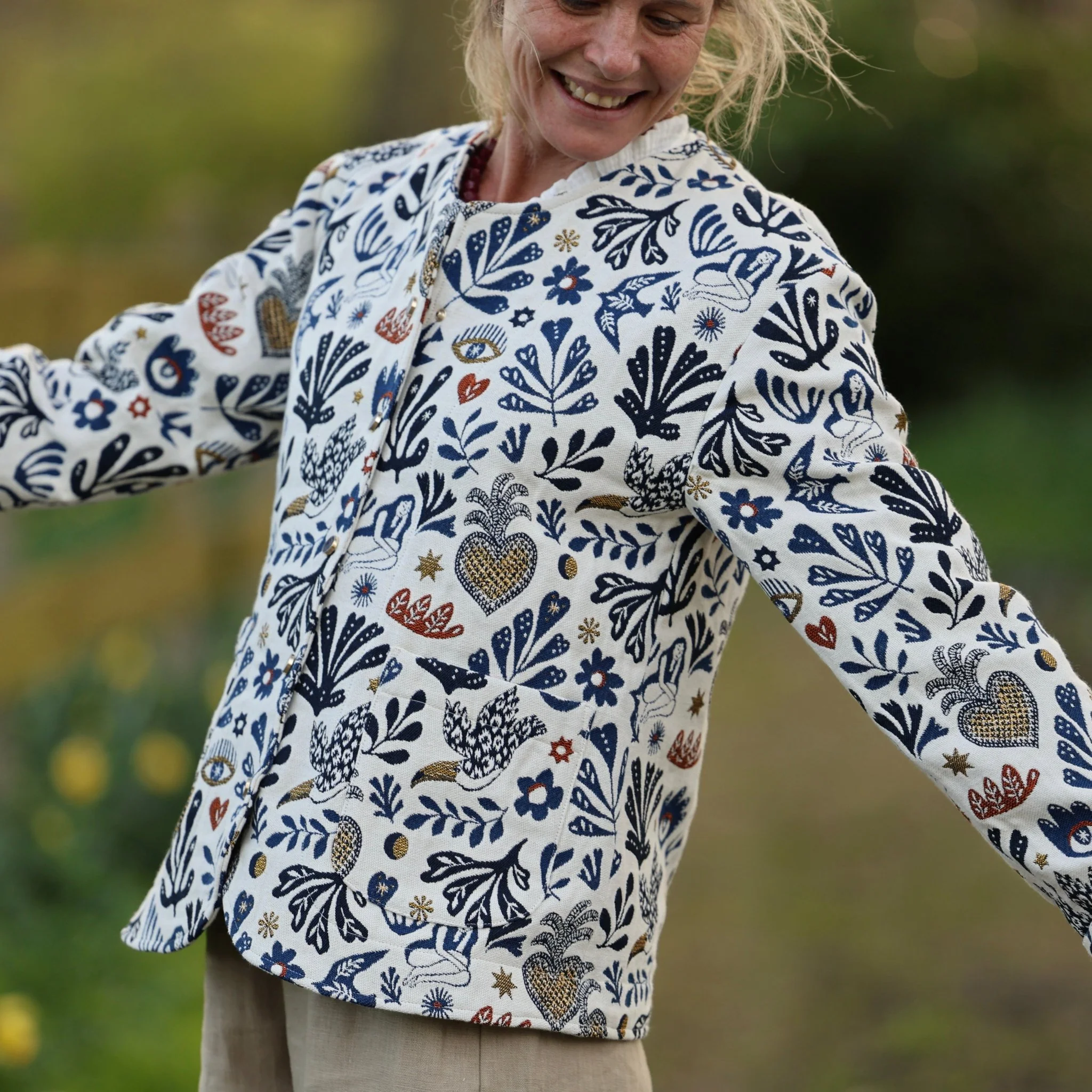 Veste Nathalie – Jacquard “Jardin des Songes” - Image 2